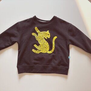 NWT Veo Veo Kids Black Cheetah sweatshirt sz 5-6y